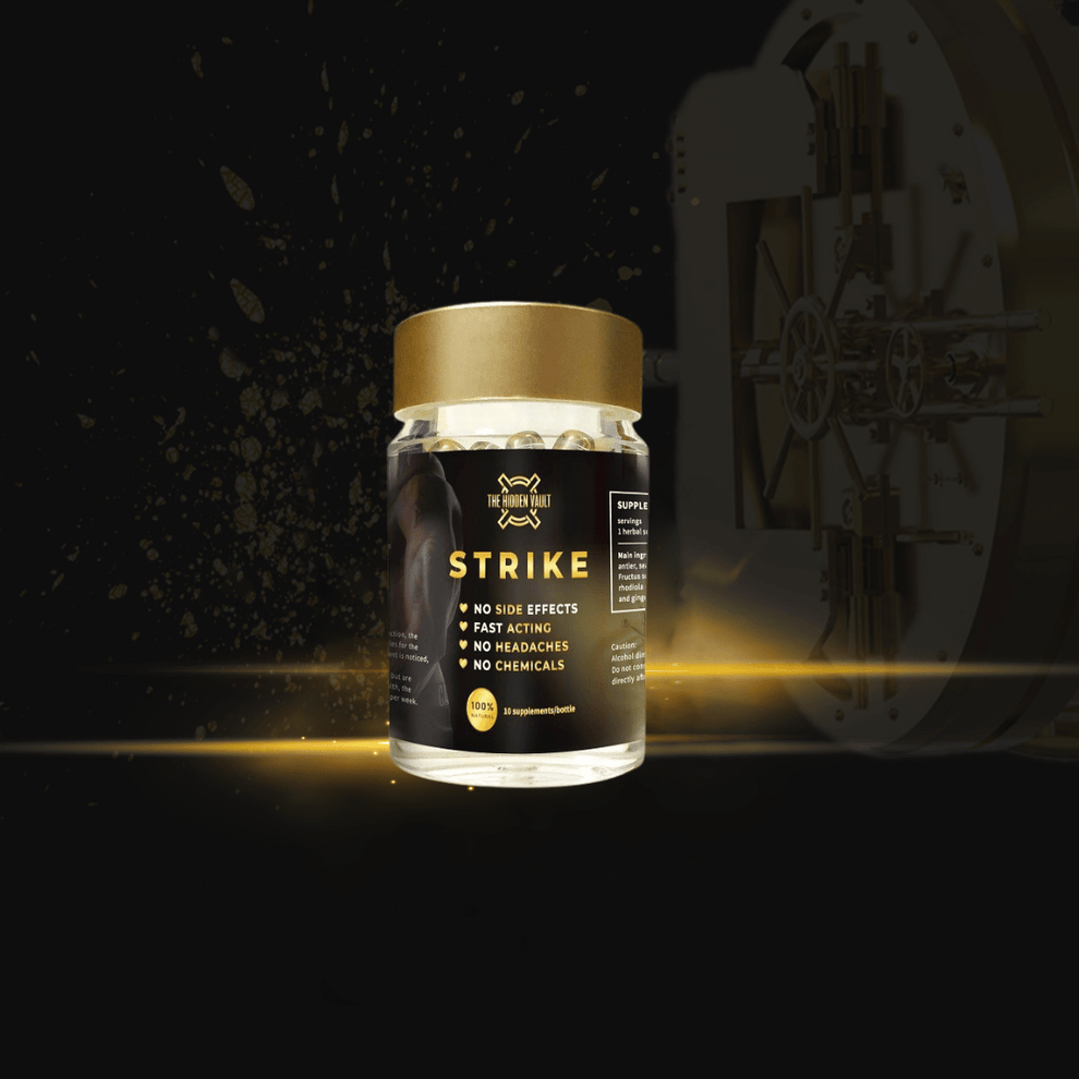 Strike Herbal Supplement Bottle – The Hidden Vault